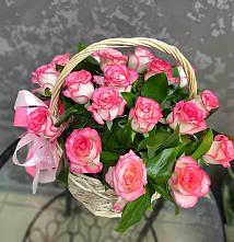 Цветочная композиция из Розы в корзине #REPLACE_PRED# Красный Яр Волгоградской области